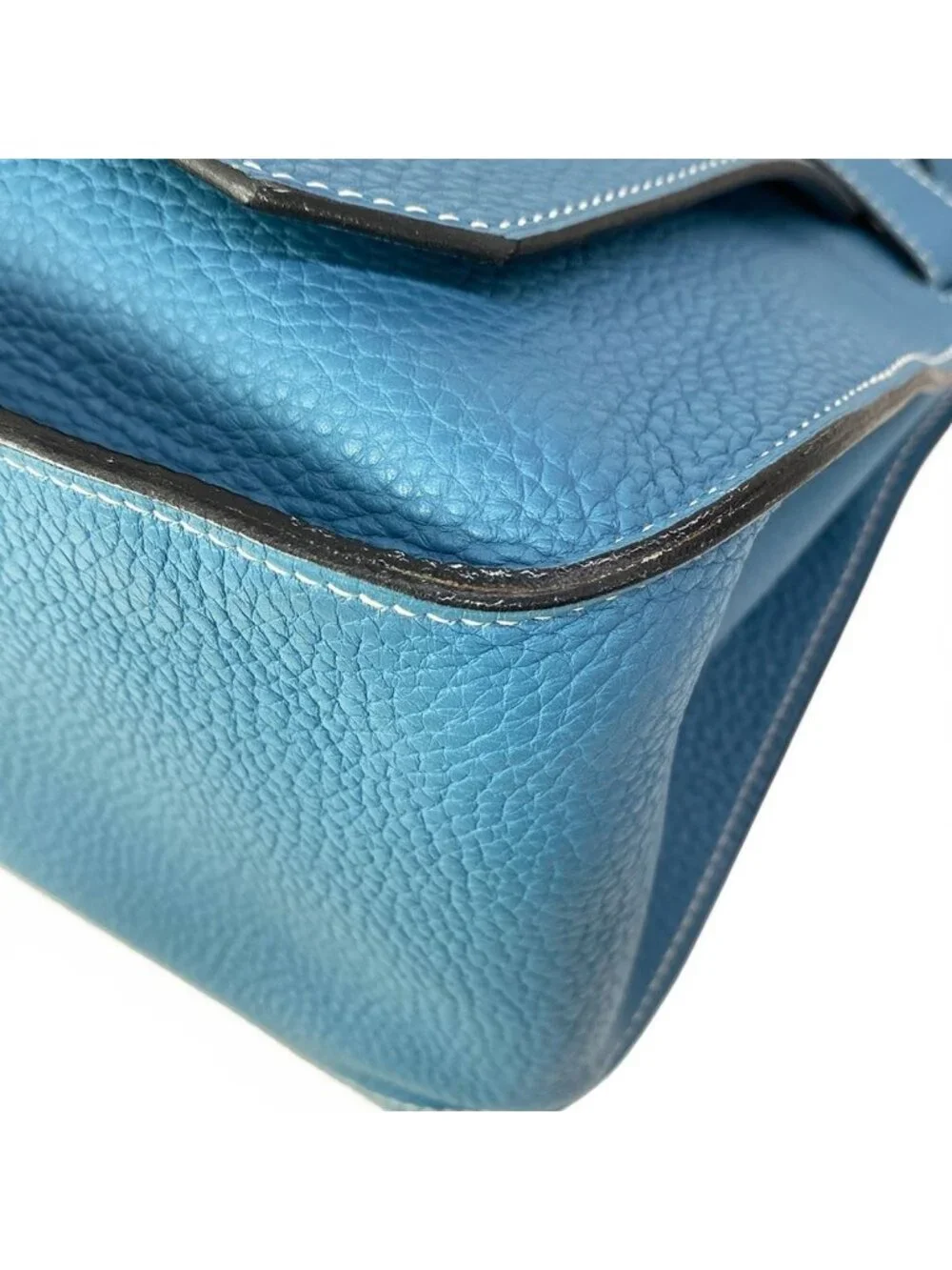 Hermes Shoulder Bag Gipsiere 34 Blue Jean Silver